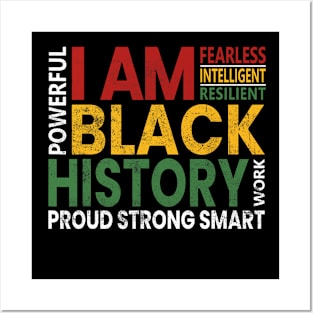 I Am Black History Month African American Pride Celebration Posters and Art